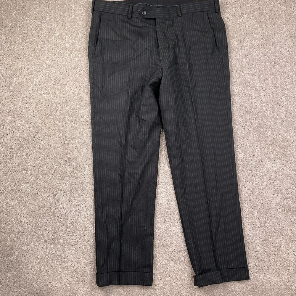 Brooks Brothers Saxxon 1818‎ Regent Suit Mens 42R 37W 29L Gray Blue Pinstripe